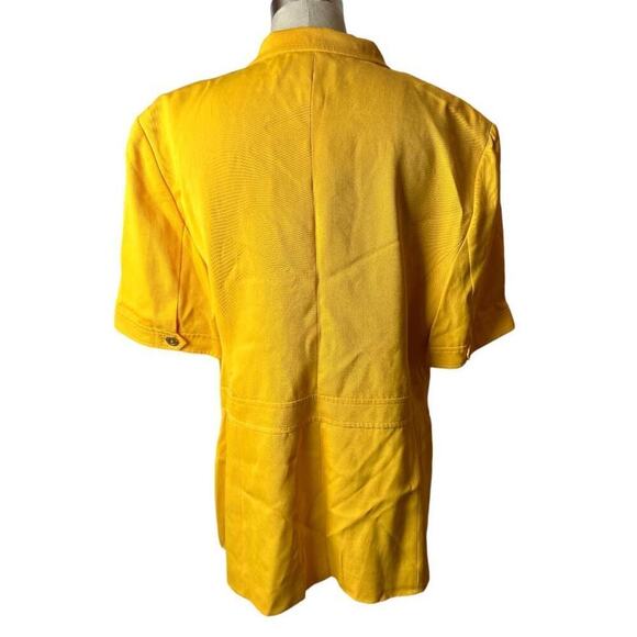 Mondi Yellow Short Sleeve Double Breasted Jacket Women's Size 46 - Picture 3 of 7